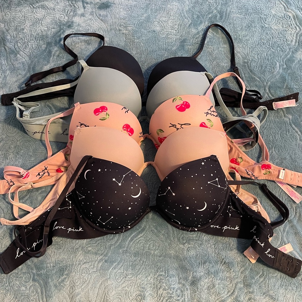 VS Pink Wear Everywhere Super Push Up Bras 34C
